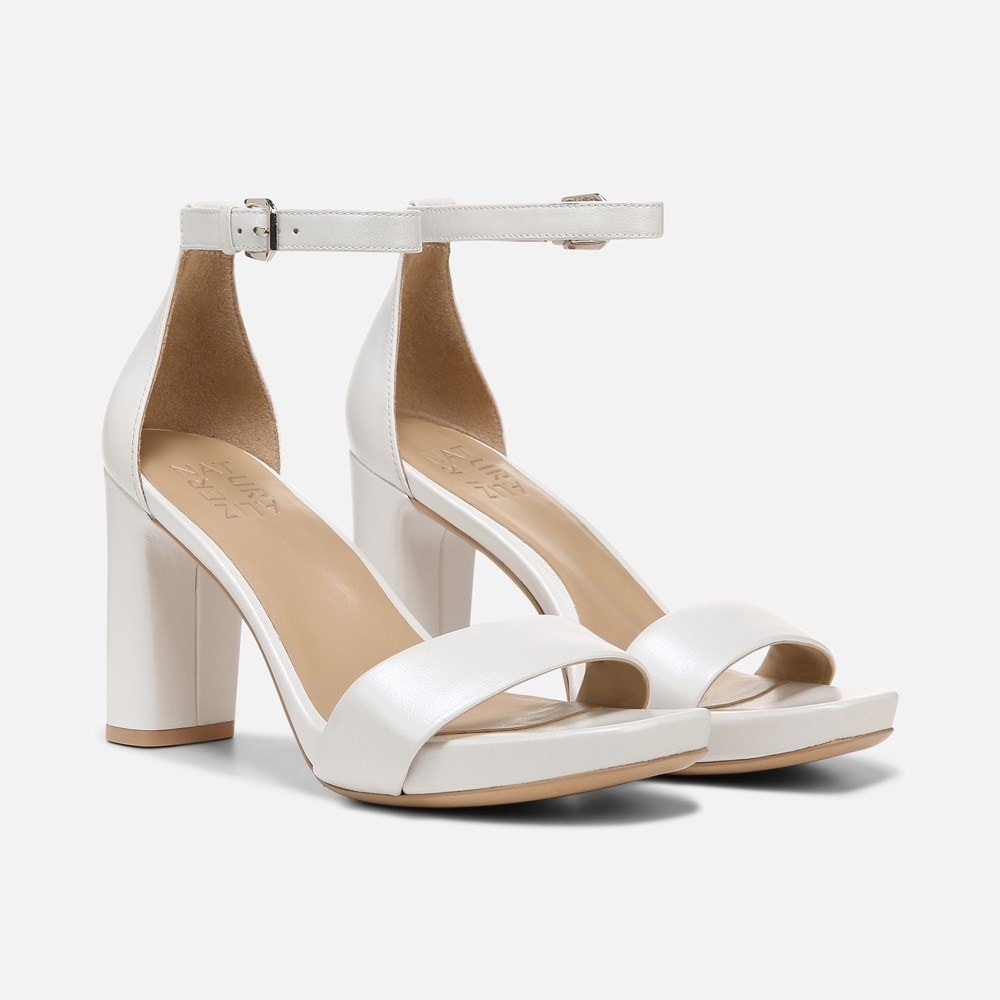 Naturalizer Joy Dress Sandal White Leather Sz 8 W Wide New‎
